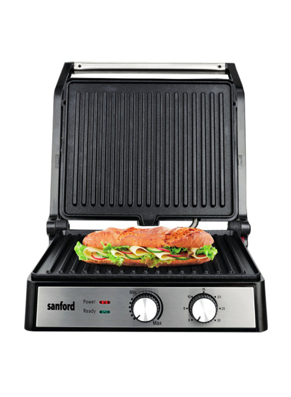 Sanford Grill Toaster Non Stick, 2000W, Sf9928GT BS-D - BlackKitchen AppliancesNon-Stick Coated Grill Plate. Keep Warm Function, Cool Touch Handle. Floating Hinge System. 180º Full Open Design. Grill Plate size : 29 x 24cm. Energy Efficient Design. Power